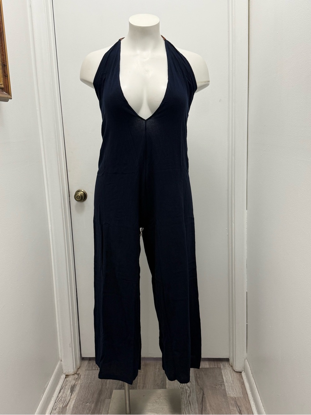 Caravans NWT Deep V-Neck Navy Halter Jumpsuit